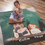 Personalized Halloween Theme Witch Vampire Cartoon Character Soft Throw Blanket with 1-6 Names Home Decor Holiday Party Gift for Family Kids