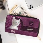 Personalisierte Retro 1-3 Katze Hund Fotos PU-Leder Geldbörse mit Namen Mehreren Fächern Reißverschluss Geburtstag Urlaub Geschenk für Tierliebhaber