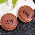 Segnapalloni da golf in pelle magnetica con iniziali e nome Accessori da golf Regalo di compleanno per giocatori di golf