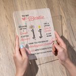 Personalised To My Bestie 2 Birth Flowers 4 Colours LED Night Light with Wood Base Home Desk Decor Birthday Friendship Gift for Sisters Friends