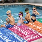 Personalized Multicolor Oversized Quick Dry Name Beach Towel Travel Essential Birthday  Gift for Family Friend