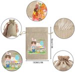 Gepersonaliseerde Officiële Ei Jager Cartoon karakter koord Burlap traktatie zak met naam Pasen partij Favor Gift voor jongens meisjes