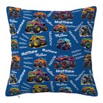 Personalized Cartoon Truck Off-road Vehicle Design Name Cloud Soft Throw Pillow Cover Home Decor Birthday Gift for Family Kids