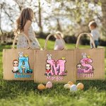 Bolsa de yute reutilizable con nombre para fiesta de Pascua regalo para niños