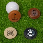 Gepersonaliseerde Golfclubs Monogram Leer Magnetische Golfbal Marker met Initialen en Naam Club Verjaardag Vaderdag Gift voor Golfspelers Lovers