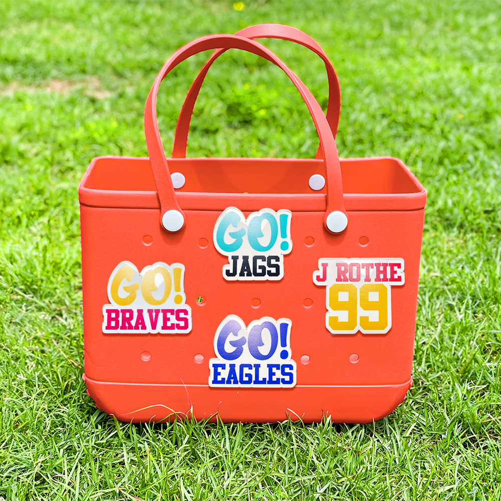 Personnalisé Acrylique Nom Sport Numéro Bouton de sac Charm Accessoires pour Bogg Sports Team Cadeau d'anniversaire pour les amoureux du sport