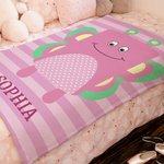 Henkilökohtainen Söpö Koira Kissa Pöllö Pöllö Apina Eläin raita Pehmeä heittää peitto nimi Nursery Decor Housewarming Baby Shower lahja vastasyntyneille Lapset