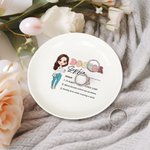 Henkilökohtainen Retro Cartoon Medical Character Keraaminen juomakoru korut lautasen nimi ja substantiivit Medical Day syntymäpäivä kiitollisuus lahja Sairaanhoitaja Lääkäri