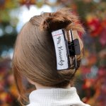 Personalised Glitter Crayon Pencil Notebook Design Claw Hair Clip with Name Hair Accessories Birthday Appreciation Gift for Women Teacher