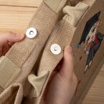 Cartone animato personalizzato Laureato Oroscopo Nascita Fiore Borsa di iuta con nome Laurea Regalo di compleanno per le donne