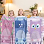 Henkilökohtainen Söpö Koira Kissa Pöllö Pöllö Apina Eläin raita Pehmeä heittää peitto nimi Nursery Decor Housewarming Baby Shower lahja vastasyntyneille Lapset