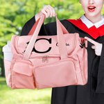 Gepersonaliseerde Cartoon Afstuderen Initial Multi-compartiment reistas met naam en schouderband Reisaccessoires Afstuderen Gift voor afgestudeerden