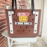 Personalized Acrylic Sport Name Number Bag Button Charm Accessories for Bogg Sports Team Birthday Gift for Sport Lovers