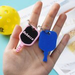 Personalised 3D Printed Pickleball Paddle Ball Keychain with Name Sports Theme Bag Charm Birthday Gift for Pickleball Lovers
