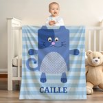 Henkilökohtainen Söpö Koira Kissa Pöllö Pöllö Apina Eläin raita Pehmeä heittää peitto nimi Nursery Decor Housewarming Baby Shower lahja vastasyntyneille Lapset