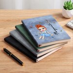 Personalized Cartoon Graduate Birth Flower A5 A6 Lined Notebook with Name Portable Graduation Travel Essentials Gift for Women