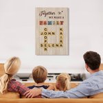 Gepersonaliseerde Together We Make A Family Kruiswoordkunst Poster Frameless Ingelijst Schilderij met Naam Home Decor Housewarming Gift voor Familieleden