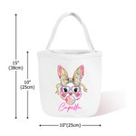 Cesta de Pascua de Lona Personalizada con Conejito y Nombre Huevos de Pascua Fiesta de Caza Regalo para Niños Niñas