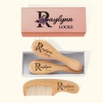 Set personalizado de cepillo y peine de madera para bebé con pinza para chupete y manta Regalo de Baby Shower para recién nacido