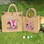 Bolsa de yute reutilizable con nombre para fiesta de Pascua regalo para niños