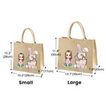 Personalisiertes Tote Bag Jute-Tasche Cartoon-Charakter Osterei Grasland mit Initialen Namen Party Gunst Ostereiersuche Geschenk für Jungen Mädchen