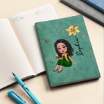Personalized Cartoon Graduate Birth Flower A5 A6 Lined Notebook with Name Portable Graduation Travel Essentials Gift for Women