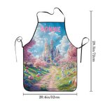 Personalized Spring Wonderland Castle House Outdoor Waterproof Kitchen Apron with Name Housewarming Mother's Day Cooking Gift for Women