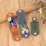 Personalisierte Multicolor Graduation Cap Foto Leder Schlüsselanhänger mit Namen und Jahr motivierende Graduierung Geschenk für Absolventen