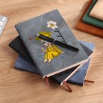 Personalized Cartoon Graduate Birth Flower A5 A6 Lined Notebook with Name Portable Graduation Travel Essentials Gift for Women