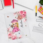 Plaque acrylique personnalisée en forme de dessin animé avec fleur de naissance et nom Cadeau d'anniversaire et de fin d'études pour diplômés