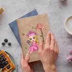 Personalized Cartoon Graduate Birth Flower A5 A6 Lined Notebook with Name Portable Graduation Travel Essentials Gift for Women