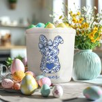 Cesta de Pascua de Lona Personalizada con Conejito y Nombre Huevos de Pascua Fiesta de Caza Regalo para Niños Niñas