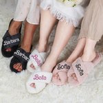 Pantofole morbide e soffici personalizzate con nome glitterato regalo di Natale per addio al nubilato pensiero unico per amiche