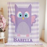 Henkilökohtainen Söpö Koira Kissa Pöllö Pöllö Apina Eläin raita Pehmeä heittää peitto nimi Nursery Decor Housewarming Baby Shower lahja vastasyntyneille Lapset