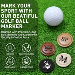 Gepersonaliseerde Golfclubs Monogram Leer Magnetische Golfbal Marker met Initialen en Naam Club Verjaardag Vaderdag Gift voor Golfspelers Lovers