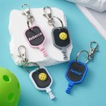 Personalised 3D Printed Pickleball Paddle Ball Keychain with Name Sports Theme Bag Charm Birthday Gift for Pickleball Lovers