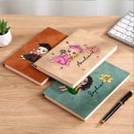 Personalized Cartoon Graduate Birth Flower A5 A6 Lined Notebook with Name Portable Graduation Travel Essentials Gift for Women