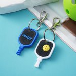 Personalised 3D Printed Pickleball Paddle Ball Keychain with Name Sports Theme Bag Charm Birthday Gift for Pickleball Lovers