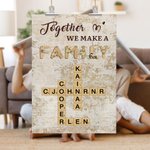Gepersonaliseerde Together We Make A Family Kruiswoordkunst Poster Frameless Ingelijst Schilderij met Naam Home Decor Housewarming Gift voor Familieleden