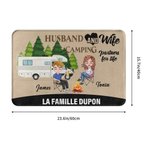 Paillasson Personnalisé avec Dessin Partenaires et Éléments de Camping Décoration de Maison Cadeau Anniversaire pour Couple Amis Amateurs de Camping