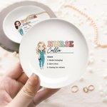 Henkilökohtainen Retro Cartoon Medical Character Keraaminen juomakoru korut lautasen nimi ja substantiivit Medical Day syntymäpäivä kiitollisuus lahja Sairaanhoitaja Lääkäri