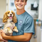 Personalized Embroidery Stethoscope Dog Cat Soft T-shirt Sweatshirt Hoodie with Name Appreciation Birthday Gift for Veterinary