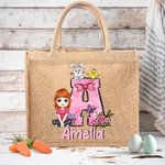 Bolsa de yute reutilizable con nombre para fiesta de Pascua regalo para niños