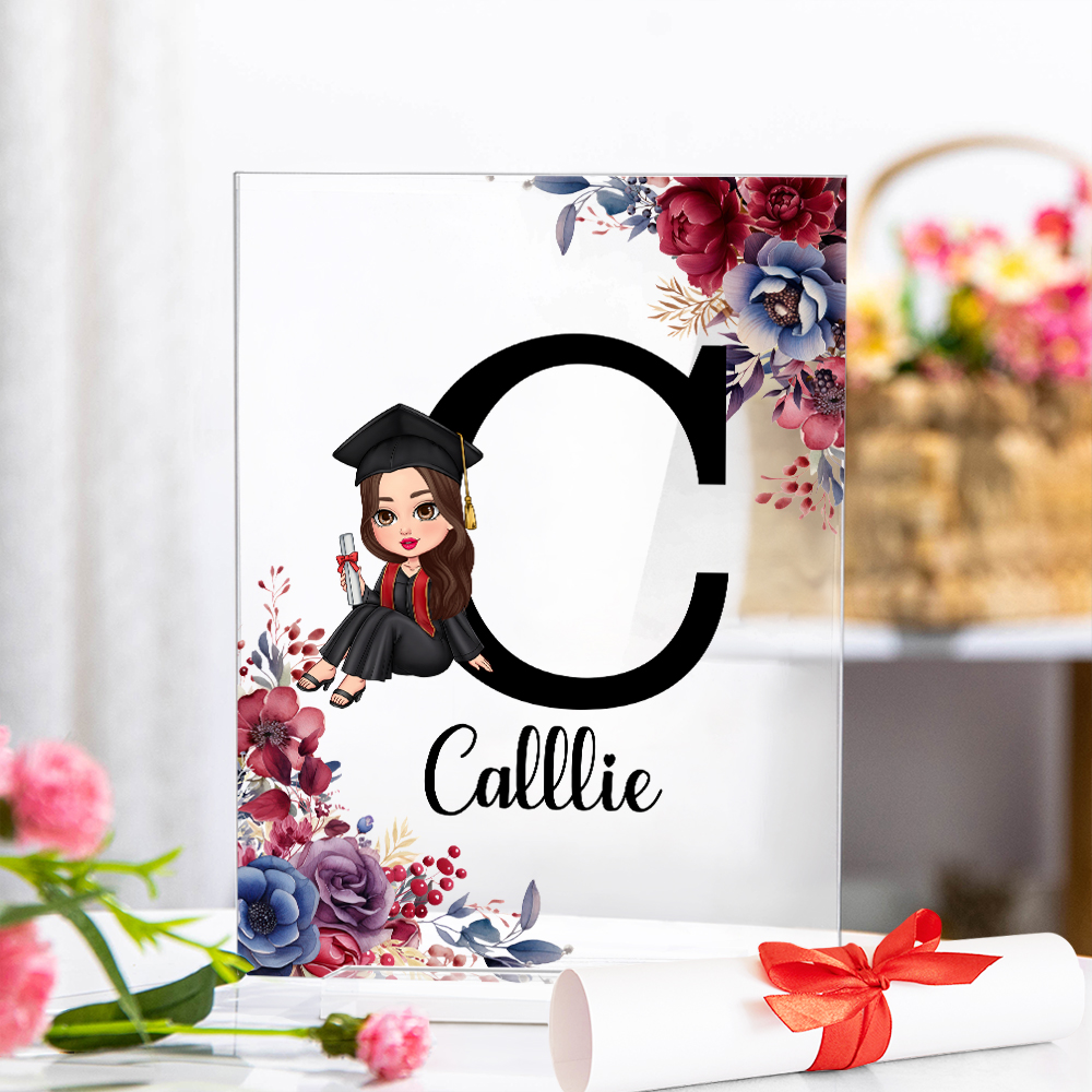 Plaque Acrylique Personnalisée avec Nom Décoration Maison Anniversaire Graduation Cadeau pour Gradués