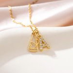 Personalized Dainty Football Baseball Basketball Pendant Necklace with Zircon Initial Game Day Accessories Birthday Team Gift for Ball Sports Lovers