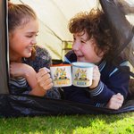 Personalised Cute Bunny Excavator Design 12oz Enamel Mug with Name Easter Party Birthday Gift for Kids