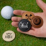 Gepersonaliseerde Golfclubs Monogram Leer Magnetische Golfbal Marker met Initialen en Naam Club Verjaardag Vaderdag Gift voor Golfspelers Lovers