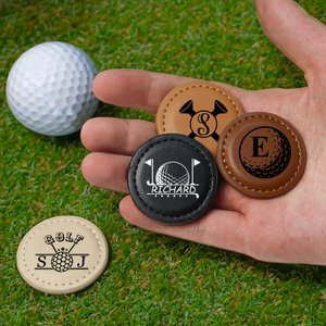 Personalisierte Golfschläger Monogramm Leder magnetische Golf Ball Marker mit Initiale und Name Club Geburtstag Vatertag Geschenk für Golfspieler Liebhaber