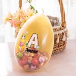 Personalisiertes Niedliches Cartoon Junge Mädchen Initiale Osterei mit Namen Ostern Party Geschenk für Kinder Jungen Mädchen