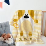 Henkilökohtainen Söpö Koira Kissa Pöllö Pöllö Apina Eläin raita Pehmeä heittää peitto nimi Nursery Decor Housewarming Baby Shower lahja vastasyntyneille Lapset
